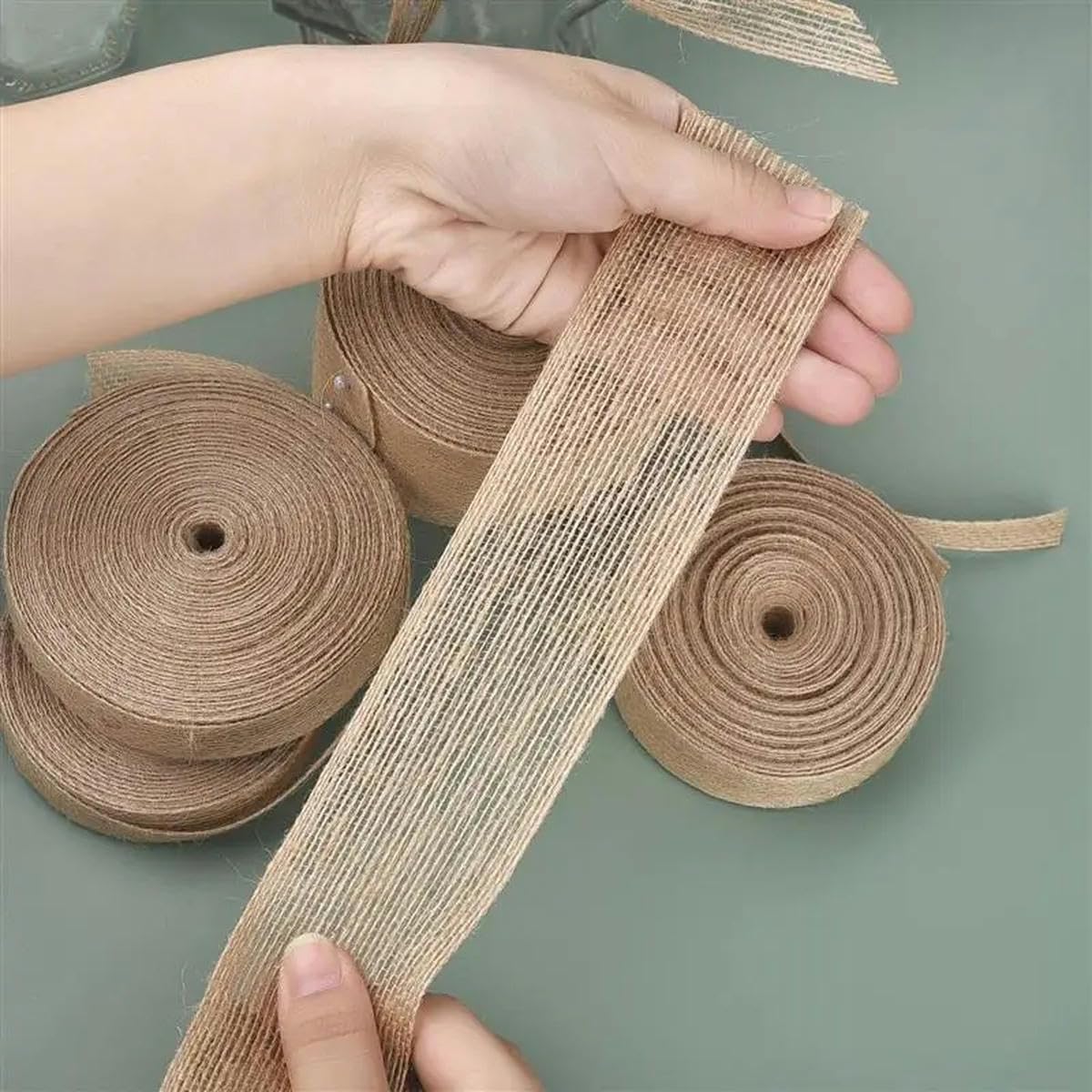 wstążka jutowa, Wstążka jutowa do majsterkowania żółta 0,6-5 cm x 10 m(0.6cmx10m)