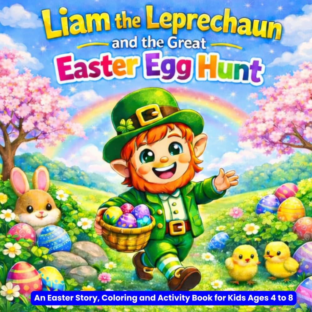 Liam the Leprechaun and the Great Easter Egg Hunt: An Easter and Spring Story, Coloring and Activity Book for Kids Ages 4-8 (Liam Adventures Series)