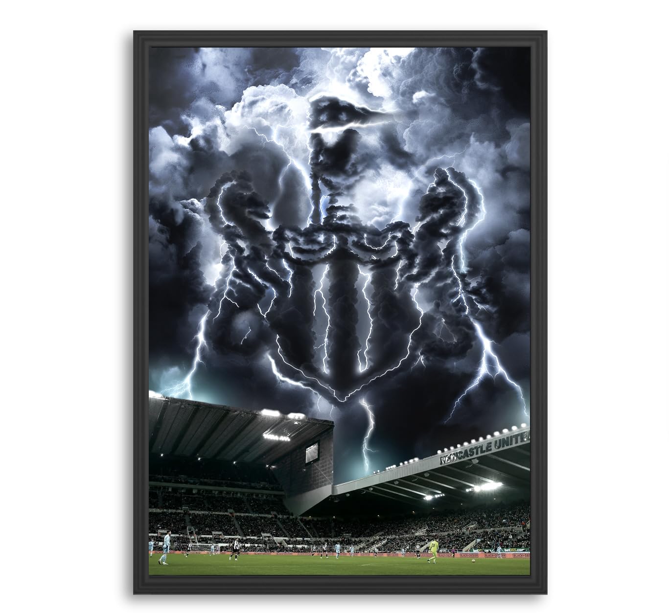 NotNiceThings Newcastle FC Poster St James Park Stadium Print - Bring the Wall Art to Life, Animated - Made from A3 Size Silk-Coated Paper - Perfect Newcastle United Gifts for Dad, Kids & Fans (A4)
