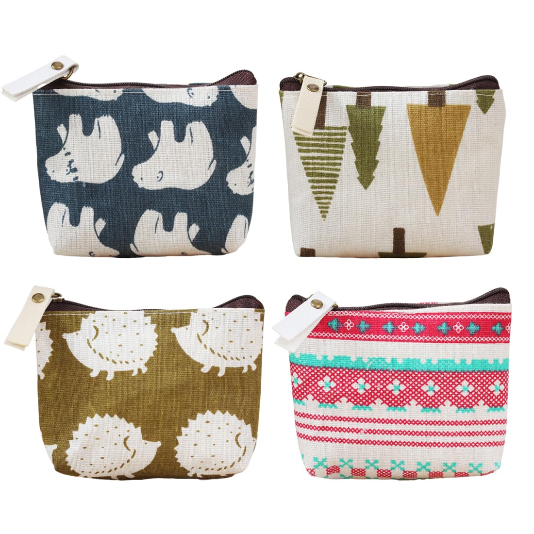 4 Portamonete Mini Con Cerniera - Piccoli Portafogli Floreali Per Donne, 9x9cm, Per Carte E Oggetti - Foto 8