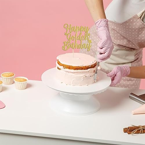 Miniatura 6 de Rsstarxi 1 paquete de decoración de pastel de cumpleaños dorado con purpurina dorada para decoración de pastel de cumpleaños de 14, 16, 18, 30, 50,