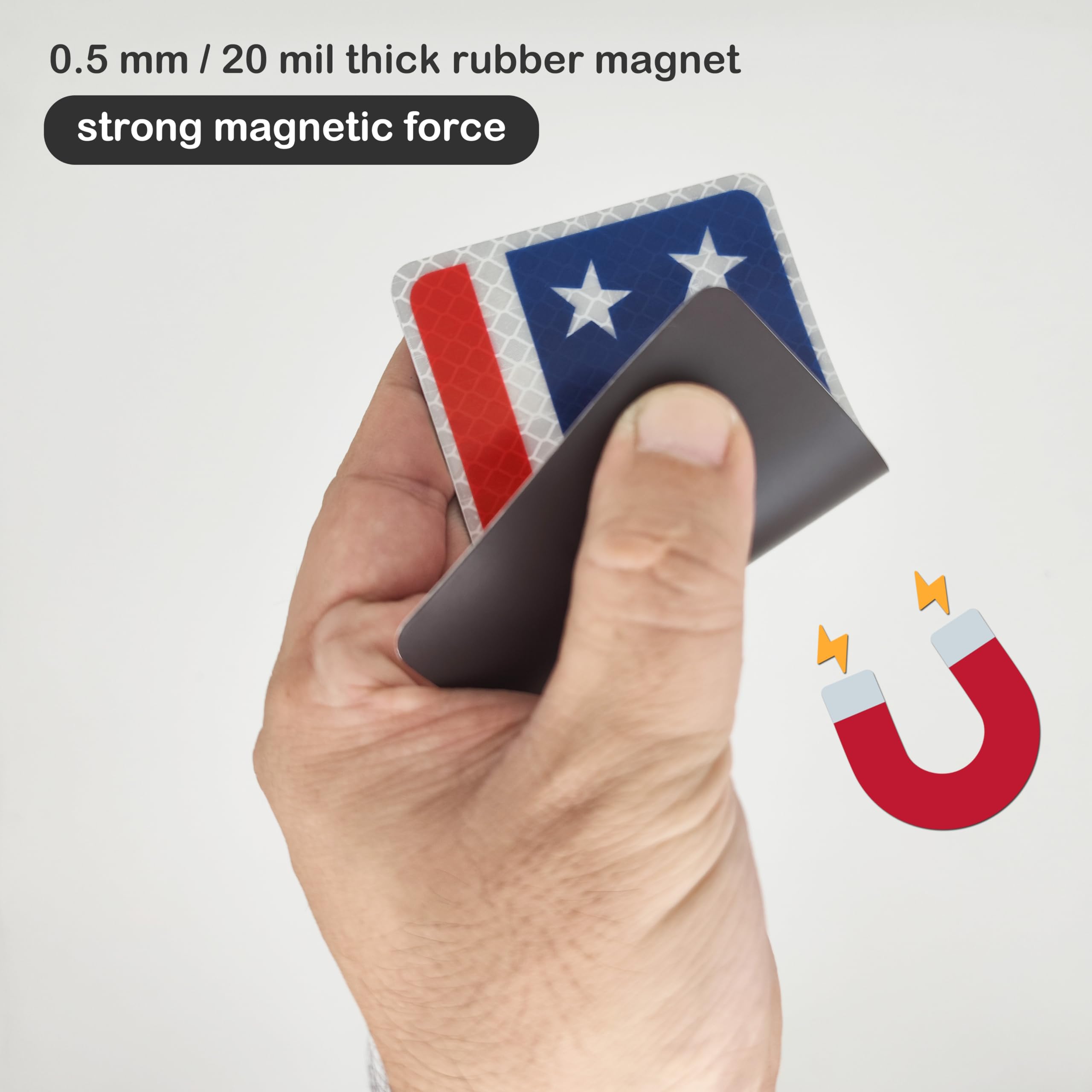 Bandiera ucraina magnetica altamente riflettente per auto, 2 magneti, senza adesivo