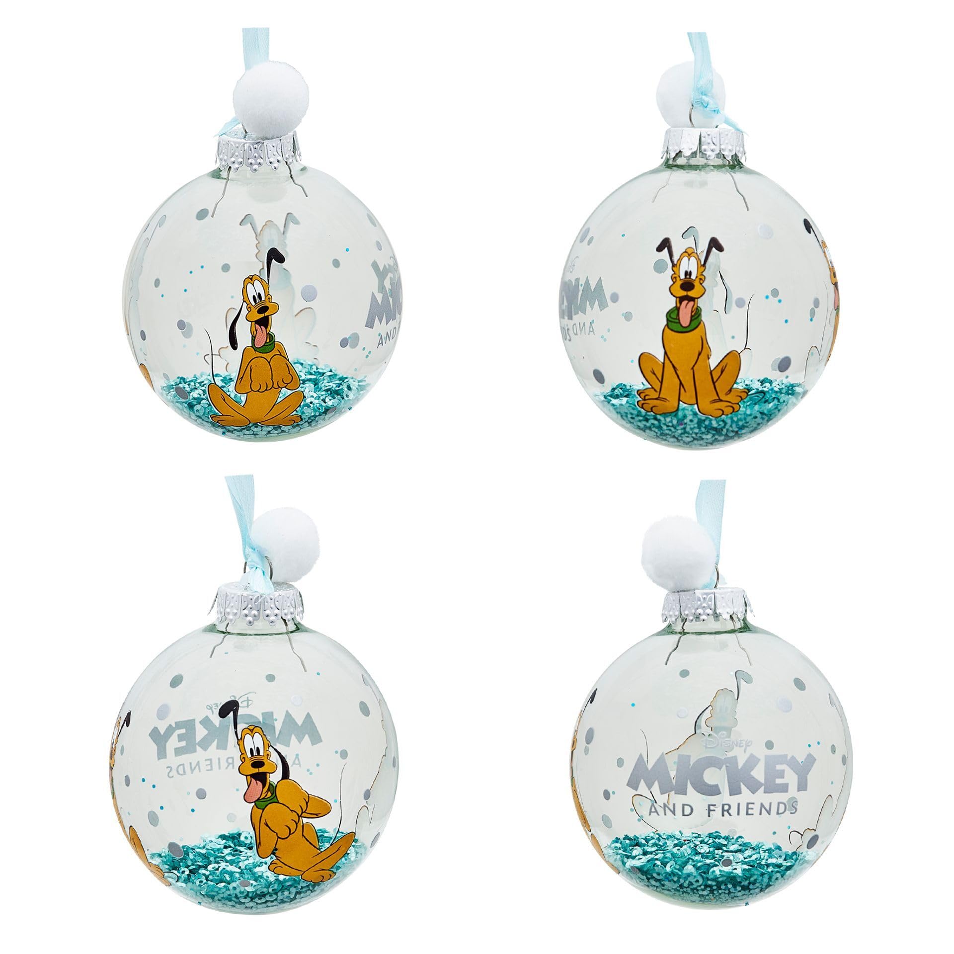 Disney - Set di 7 palline per albero di Natale, Topolino e Minnie, Paperino e Paperina, Pippo e Plutone, con licenza ufficiale, ornamento natalizio.