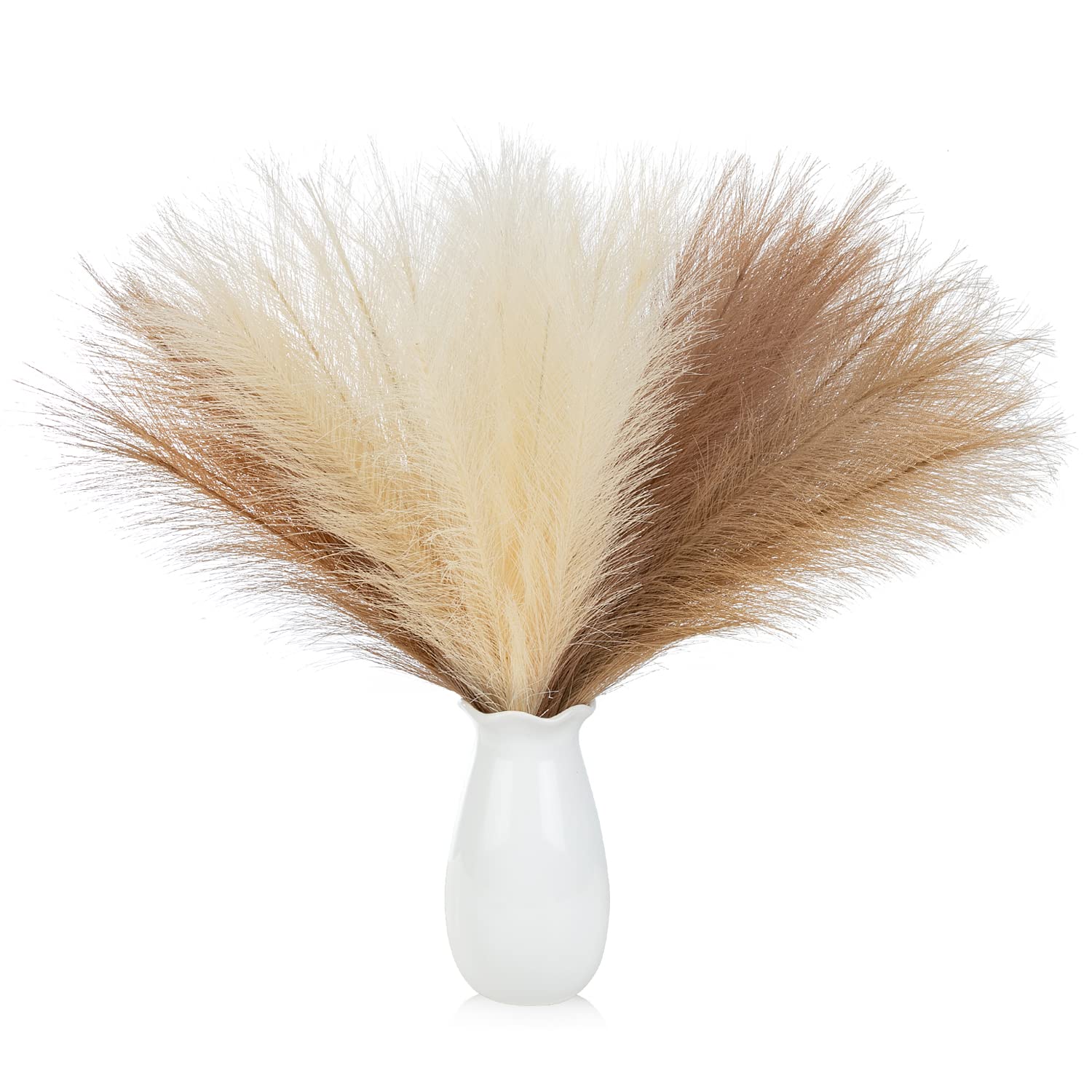 RRiody Faux Pampas Grass Decor Artificial Pampas Grass Tall 17"6 Stems