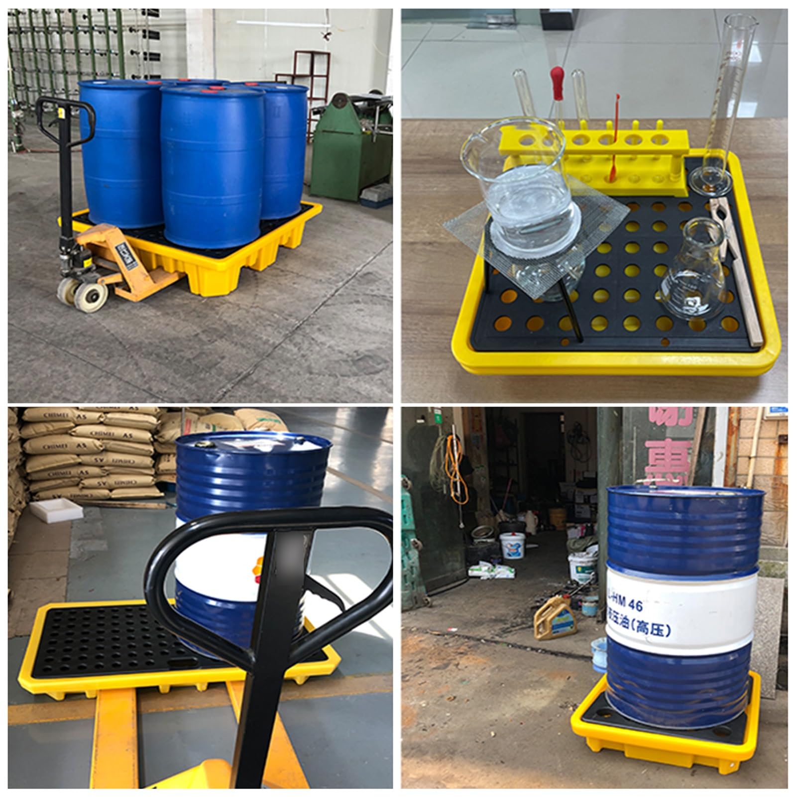 Genérico Plataforma Modular de contención de derrames, Bandeja para derrames de Tanques de Aceite de Alta Resistencia, Paleta de Almacenamiento de Polietileno Antideslizante para almacenes Industrial