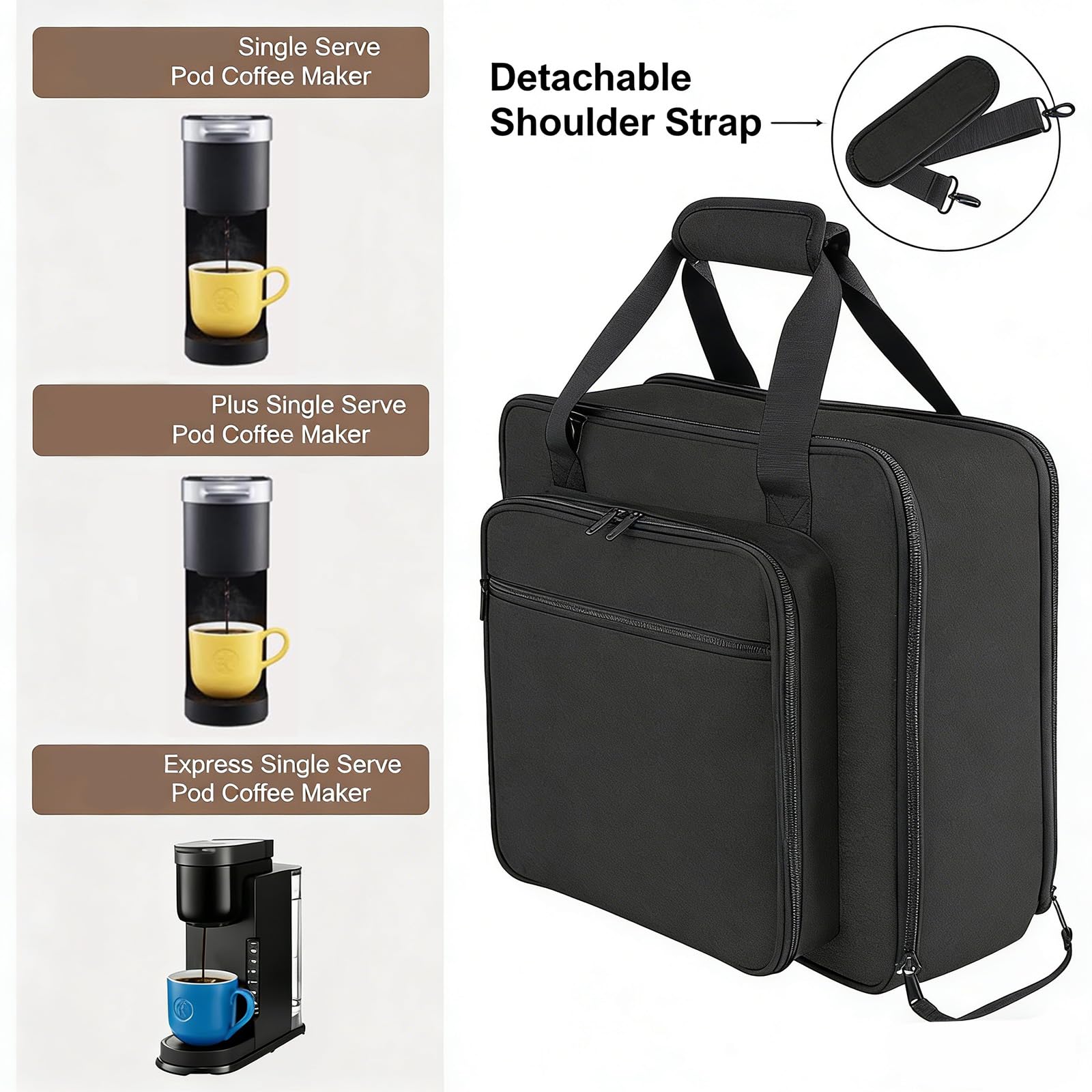 Práctica bolsa de protección para máquina de café adecuada para varios modelos que ofrece cobertura completa y aspecto moderno. Bolsa para máquina de café expreso
