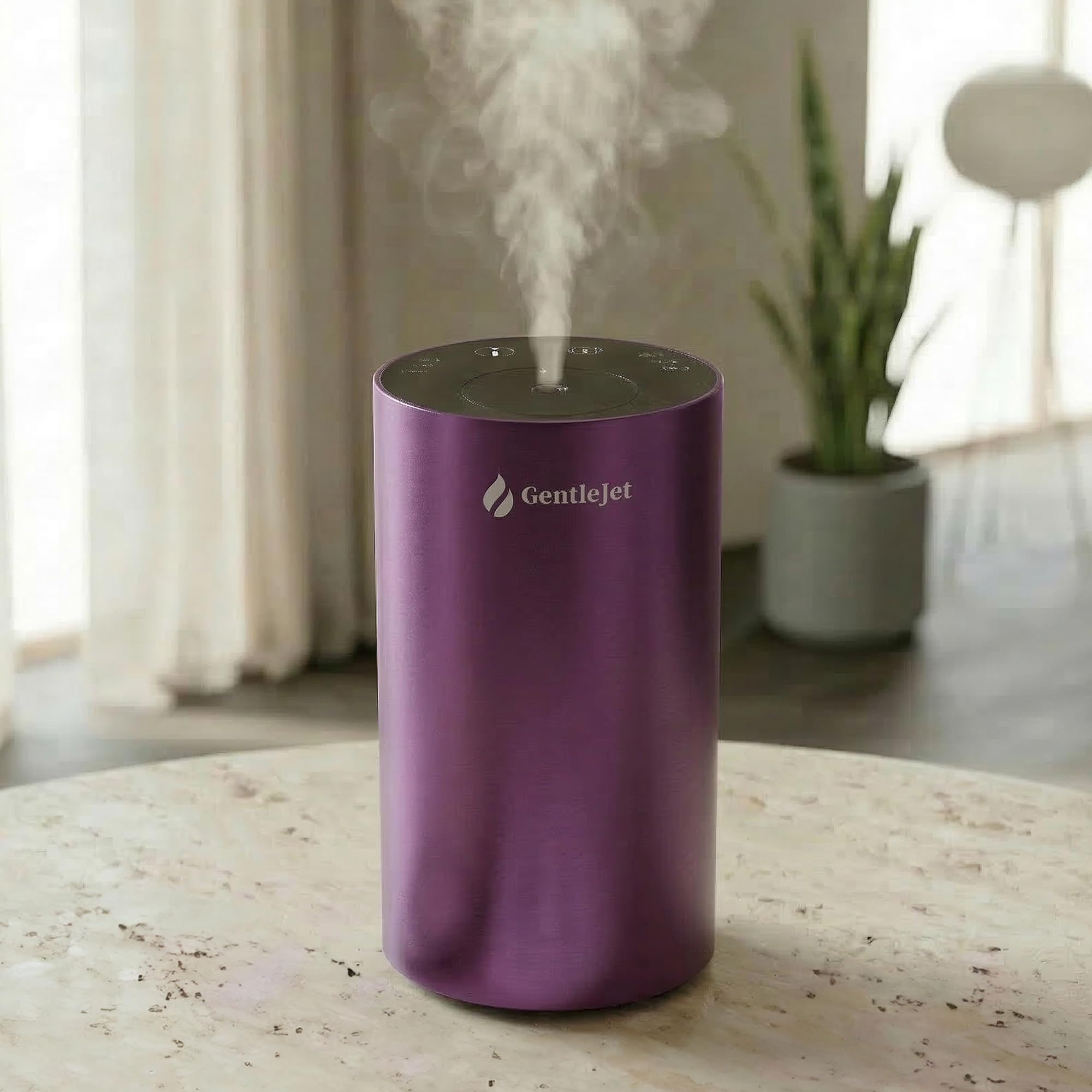 GentleJet LiteMist - Difusor de aroma recargable sin agua para dormitorio, oficina y automóvil, niebla de aceite esencial de aire frío, cuerpo de aluminio, 20 ml