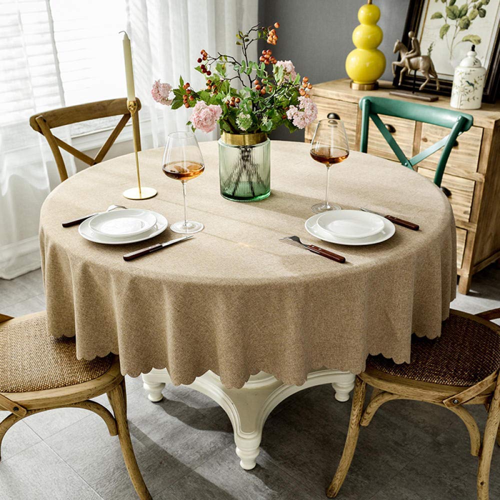 Gray Table Cloth Anti Fading Table Cover Anti Wrinkle Cotton Linen Soft Piano Dust Cloth For Kitchen Dining Room Diameter Circle 220Cm (Color : Size : Diameter Circle 160