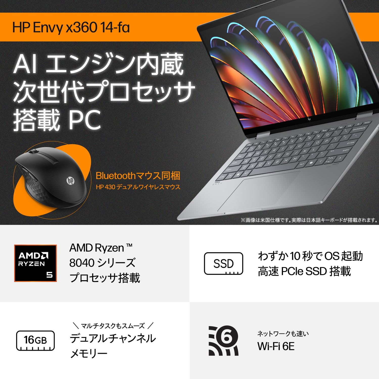 Amazon | HP ノートパソコン Envy x360 14-fa 14.0インチ 2-in-1 
