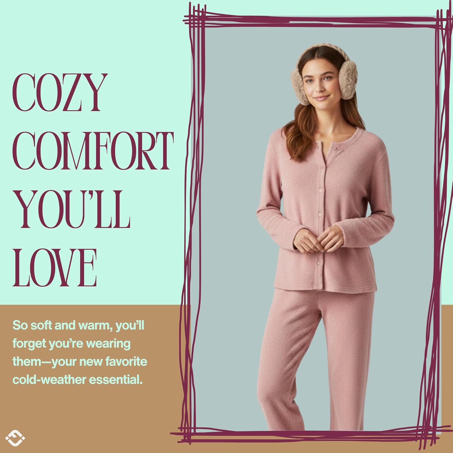 Funky Junque Women’s Winter Earmuffs - Cable Knit & Sequin - Image 4