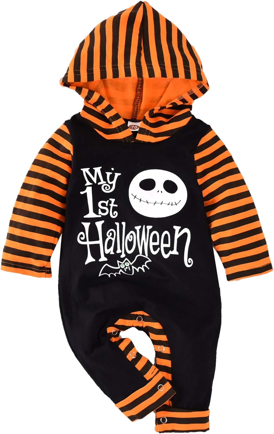 Baby Halloween Outfit First Halloween Hooded Romper One-Piece Jumpsuit for Toddler Boys Girls