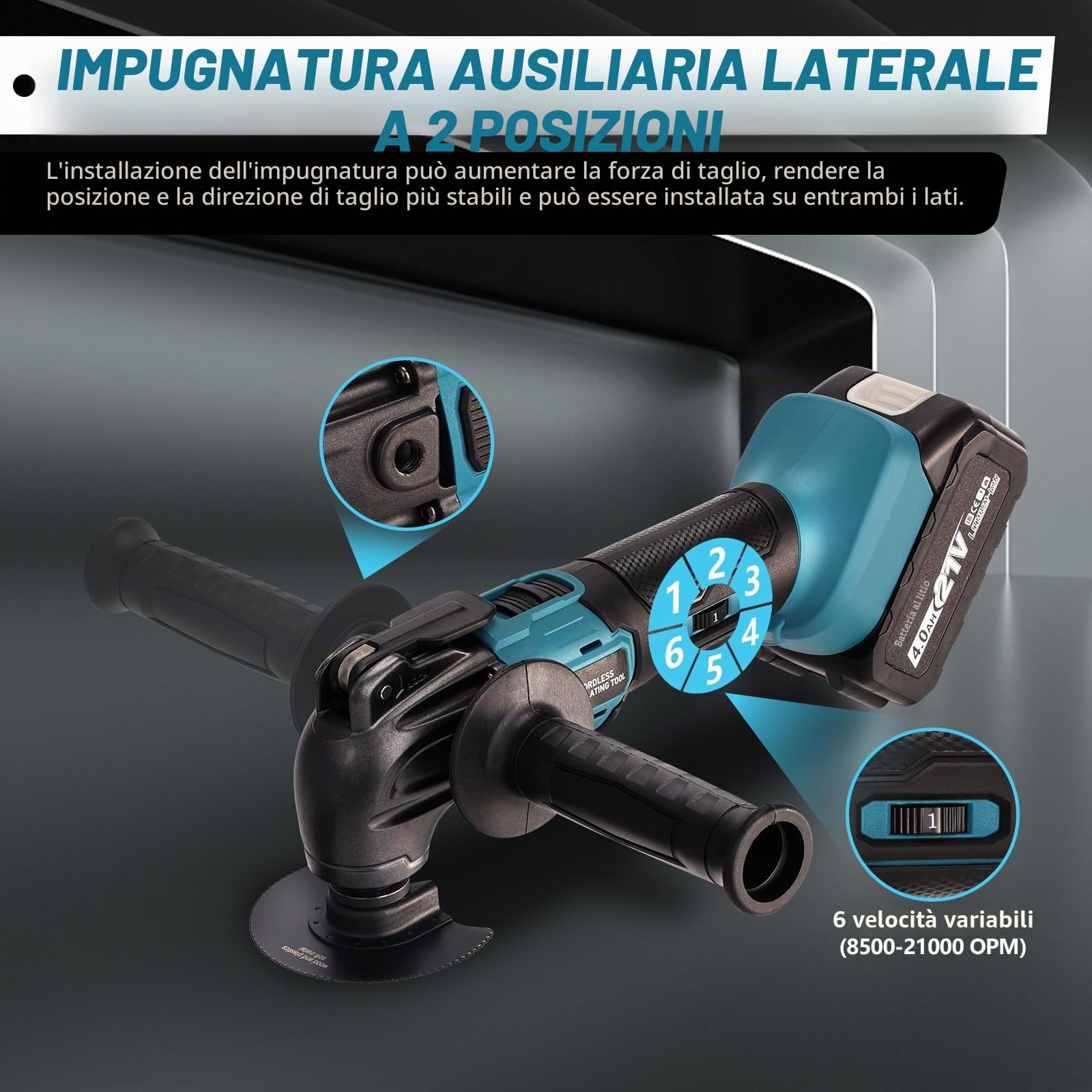 YEARTOP Strumento Multifunzione a Batteria con 2 Batterie da 4000 mAh