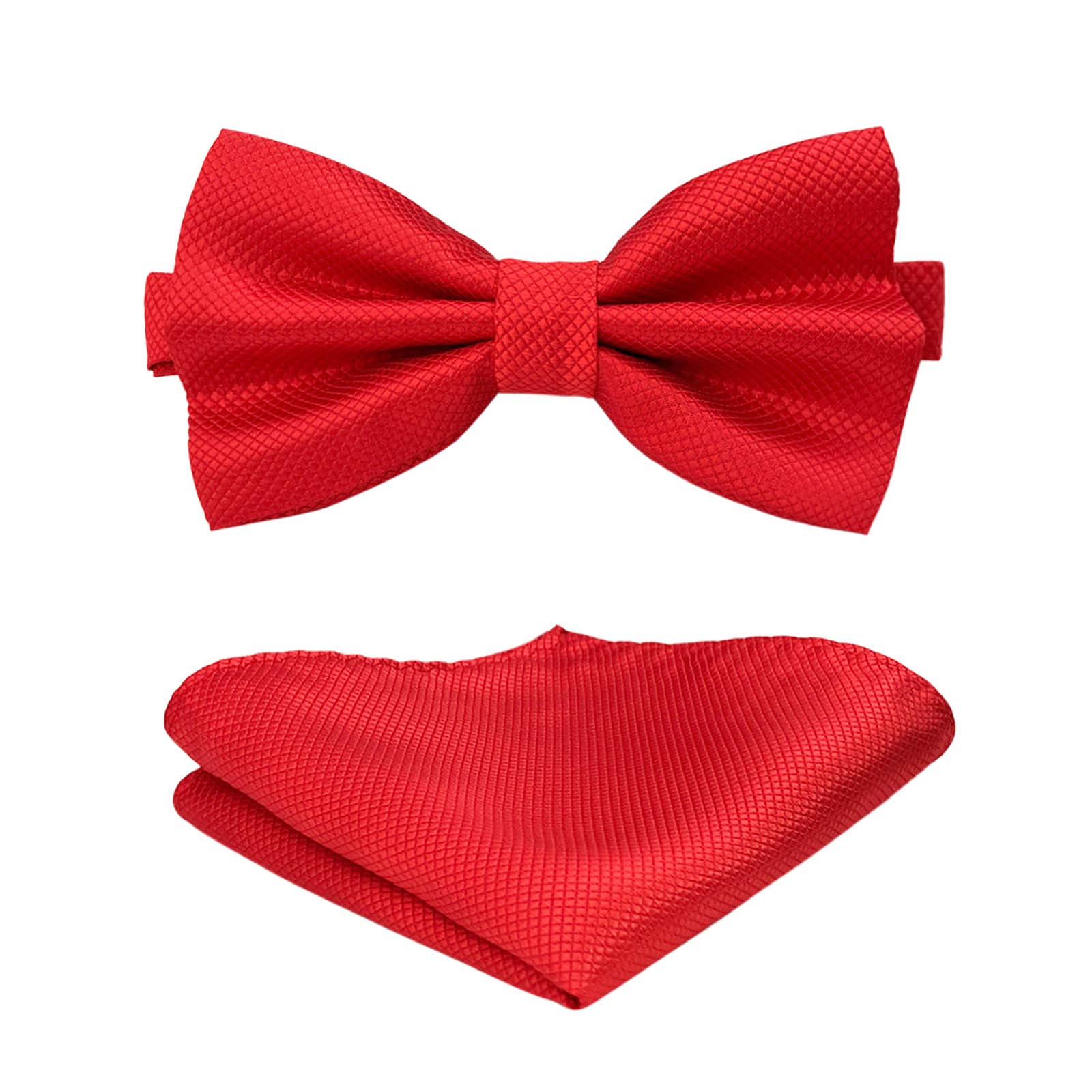 CANGRONMen Pre-Tied Solid Bow Ties Pocket Square Basic Bowties Set EBSC2ZH