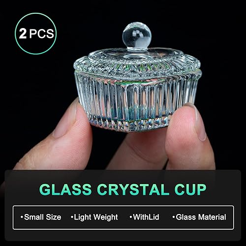 Miniatura 4 de AORAEM 2 piezas de puntas de uñas Art Dappen Dish con tapa, polvo líquido acrílico, monómero, vaso de cristal, herramientas de cristalería para uso