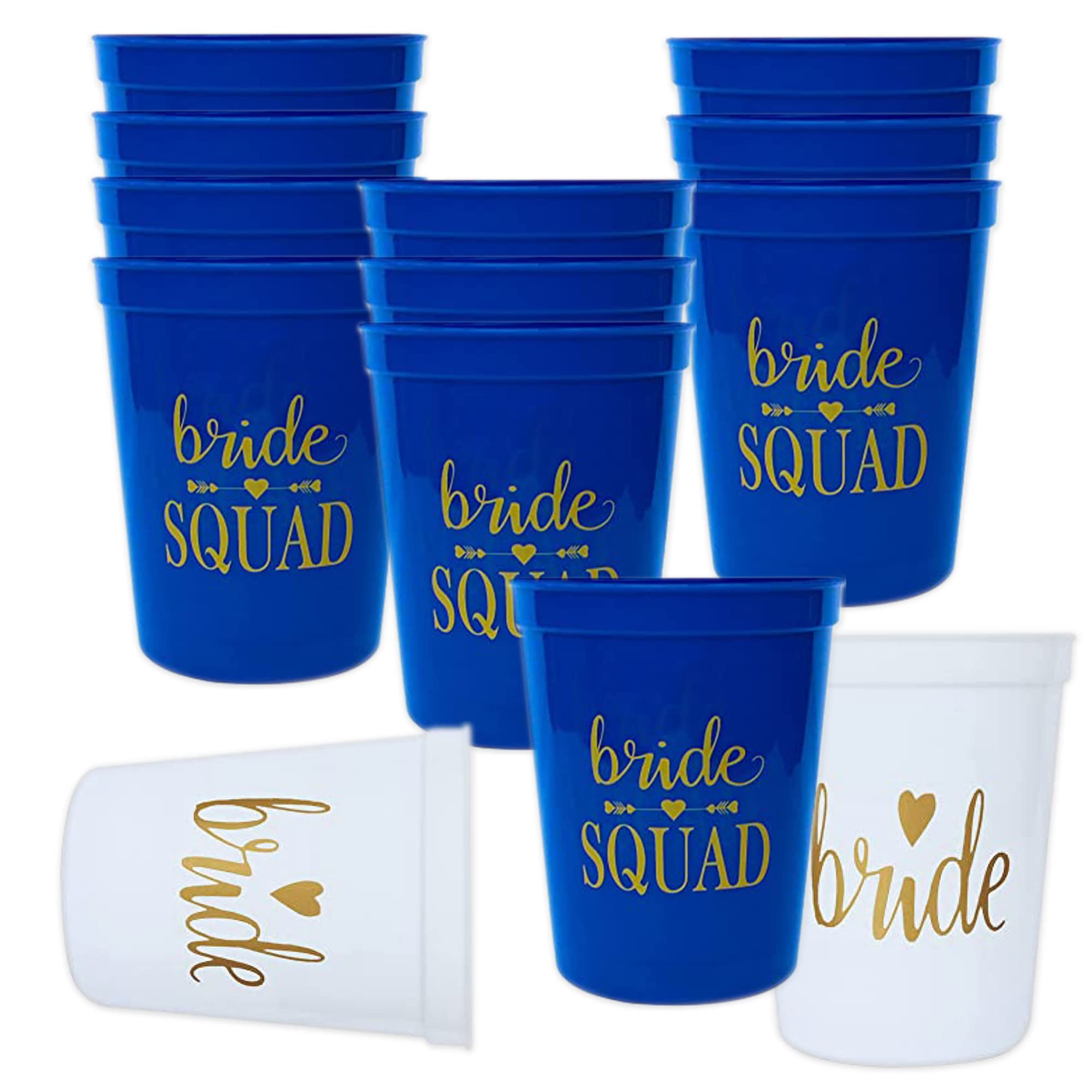 PartyGifts Bachelorette Partybecher – 13 Stück, „Bride Squad“, Rosa