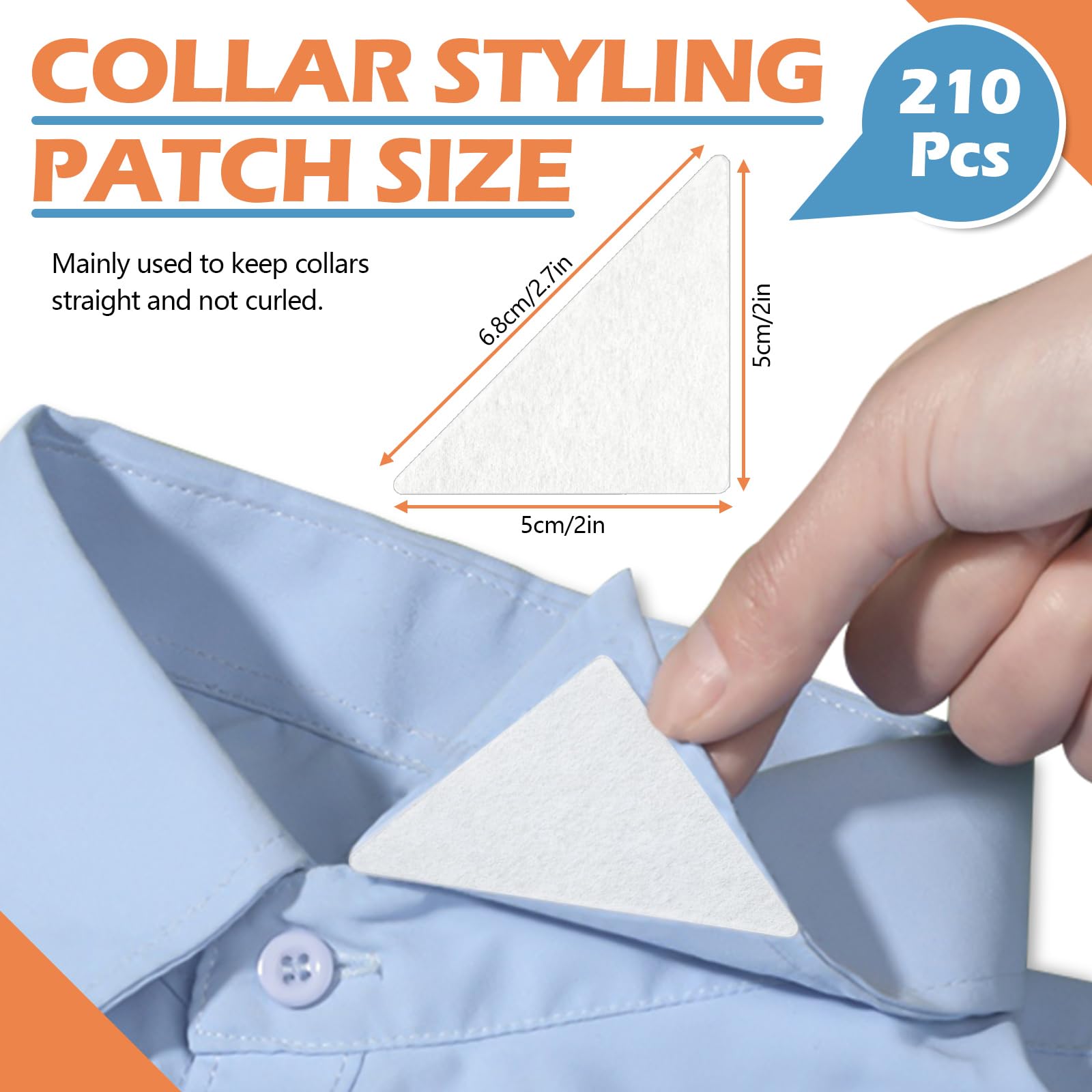 210 Pcs Men'S Shirt Collar Stays PVC Collar Anti-Warping Edge Shaper Plastic Collar Stays Sticker No Curl Collar Polo Shirt Collar Stays for Men’s Dress Shirts and Polo Shirts
