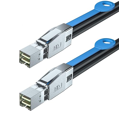 H!Fiber.com Cable externo Mini SAS HD SFF-8644 a Mini SAS SFF-8644, cable HD de alta densidad, 3.3 ft (3.3 pies), para servidor de disco duro, SAN,
