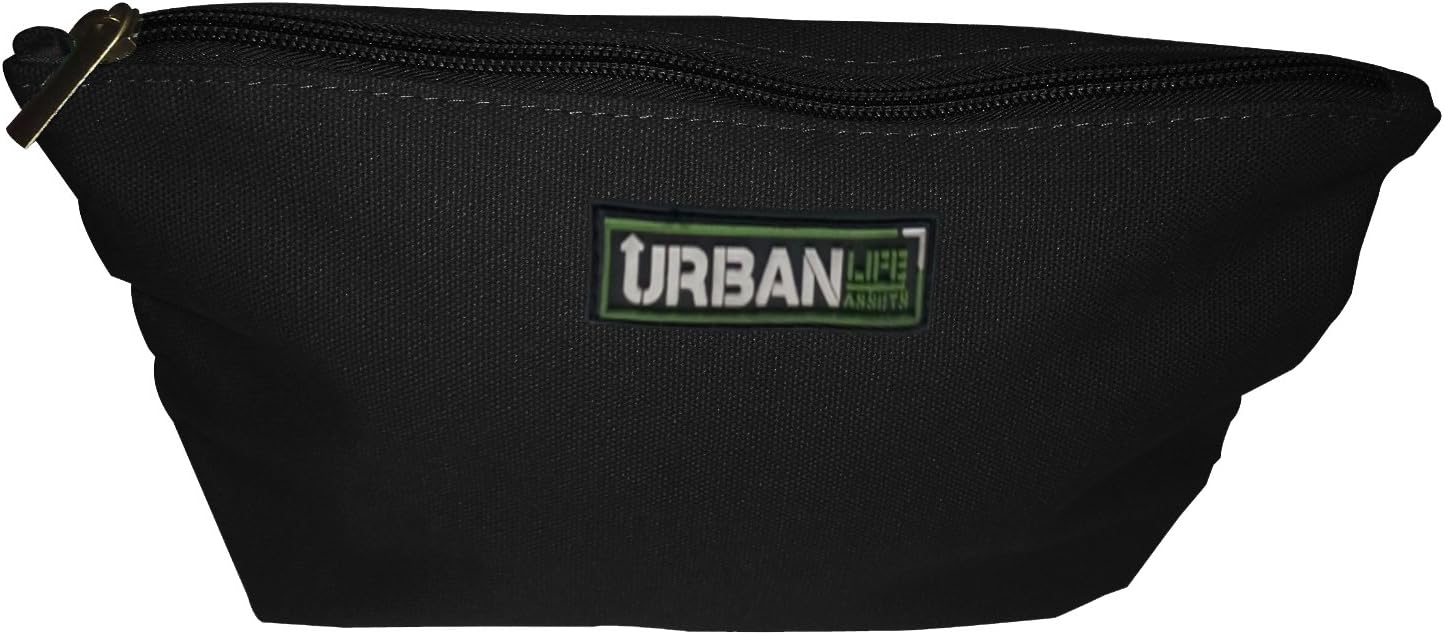 Urban Life Assets Toiletry Bag- Multi-Purpose Canvas Dopp, Makeup, Cosmetic or Pencil Bag, Black