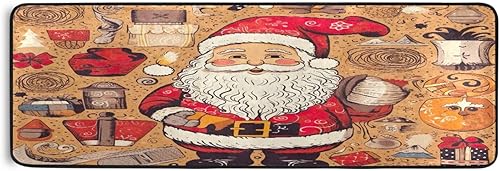 Miniatura 7 de Bonita alfombra de pasillo de Papá Noel, 24 x 72 pulgadas, ultra suave, antideslizante, lavable, para cocina, baño, entrada, decoración del hogar