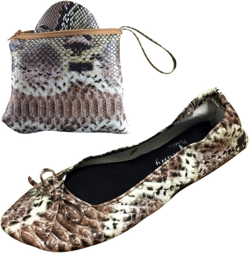 After Party PumpsSize UK Ladies Roll Up Shoes Fold Foldable with Carrier Pouch