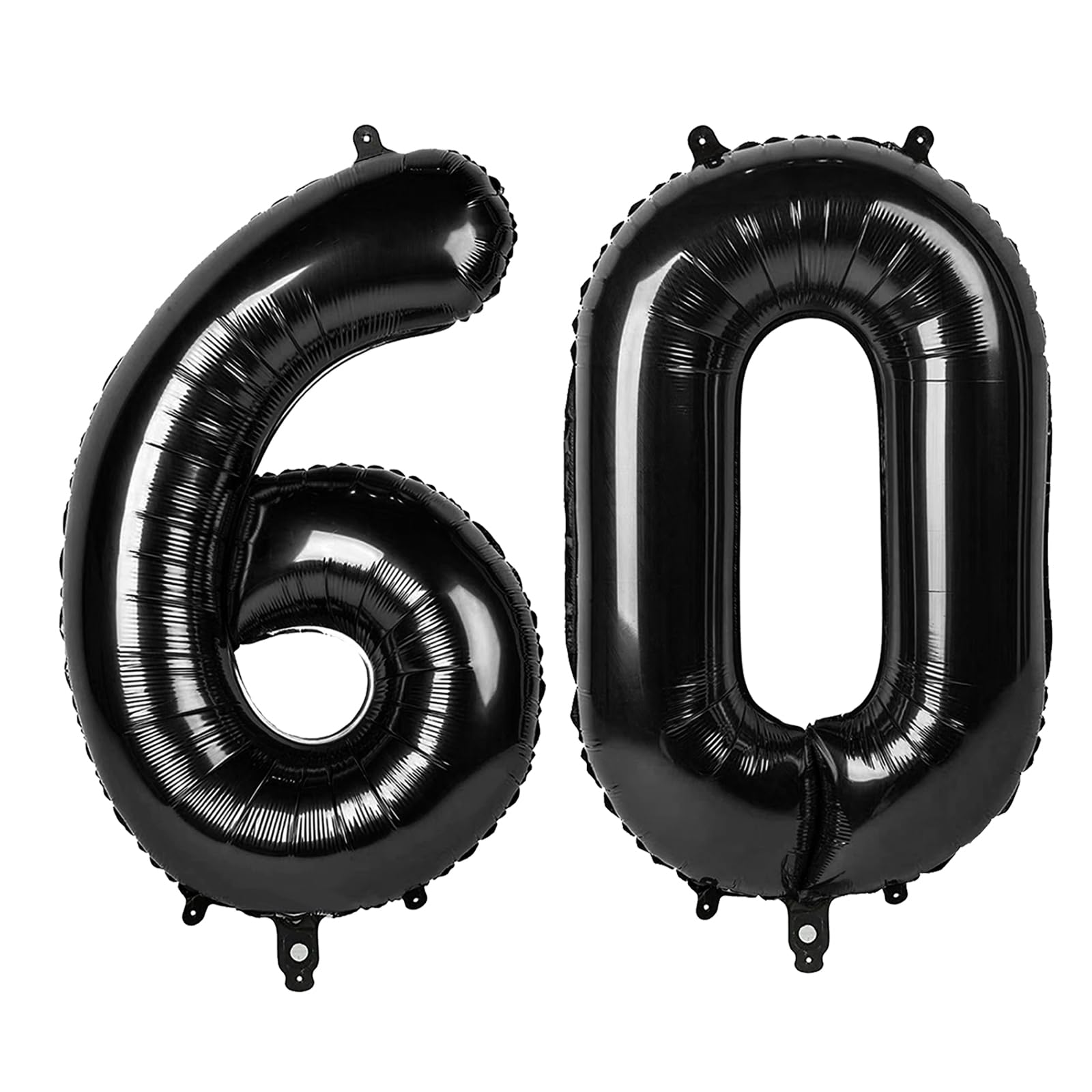 Black Number 60 Balloon 40 inch, 60 Number Balloons, 60th Black Birthday Decorations, 60 Year Old Women Men Party Supplies