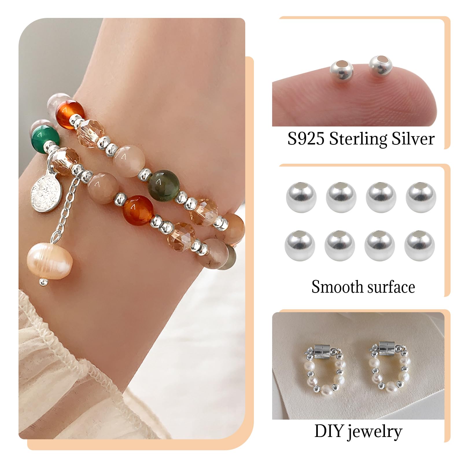 TOAOB 1000pcs Perles D'espacement Perles Intercalaires En Métal 4mm Argent Pour Fabrication De Bijoux Collier Bracelet DIY Artisanat