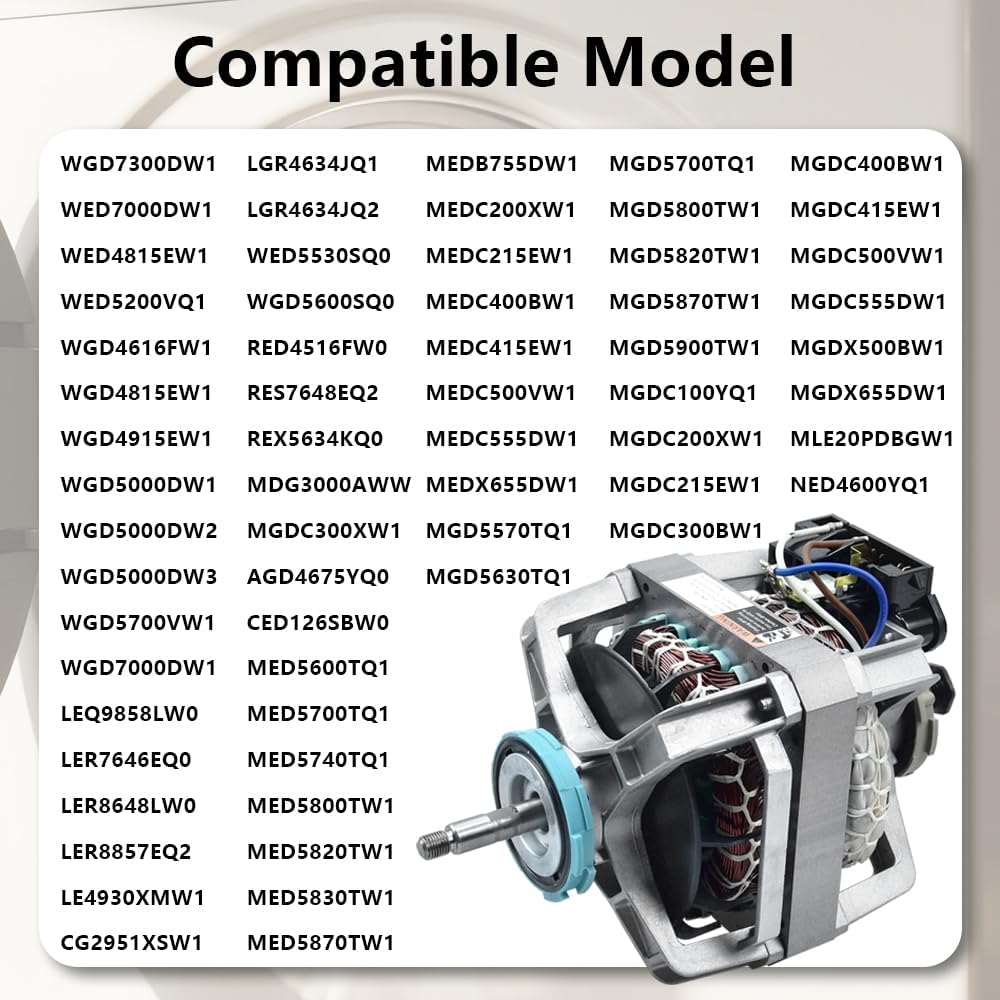WP279787 Dryer Motor Assembly, Compatible with Whirl-pool Ken-more 27" Dryer, Replaces 279787 661655 8528320 8538320 8538263 8539556 W10250900 AP3094233 PS334287
