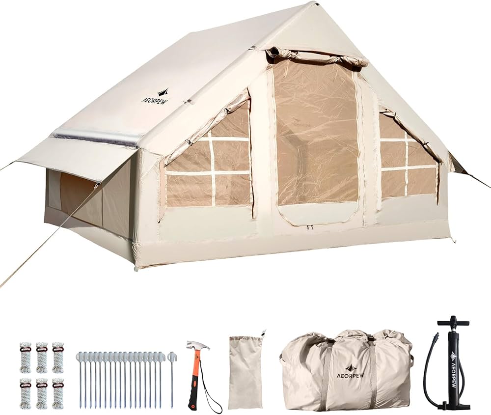 インフレータブル テント エアーテント 6.3㎡ 2～4人用 オックスフォード Amazon.co.jp: AEORPEW インフレータブル テント エアーテント 6.3㎡ 2