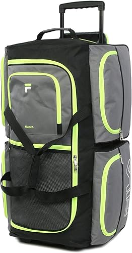 Miniatura 5 de Fila Bolsa de lona grande con 7 bolsillos, gris, lima, (GreyNeon Lime), Bolsa de lona grande con 7 bolsillos