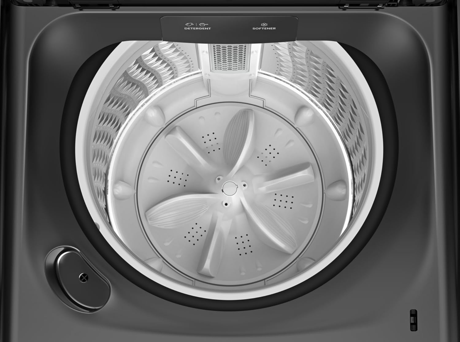 Hisense 18Kg Smart Top Loader Washing Machine, close-up of the agitator