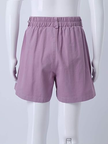 Miniatura 4 de FEESHOW Kids Boys Girls Cotton Pull On Cargo Shorts with Pockets Athletic Sports Casual Dolphin Shorts Activewear