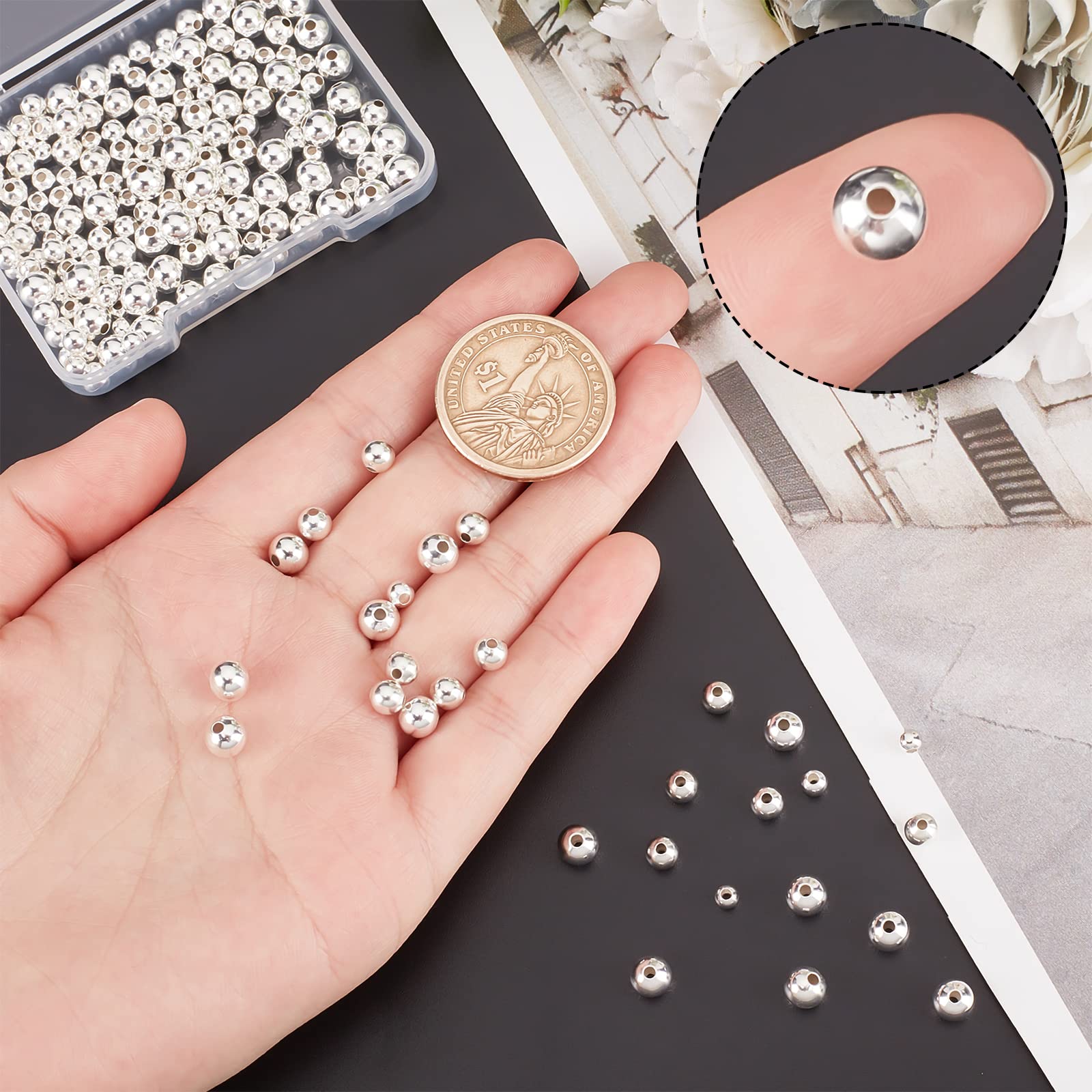 200 Stück 6mm Sterlingsilber Abstandsperlen - Flache Heishi Scheiben Für Schmuckherstellung