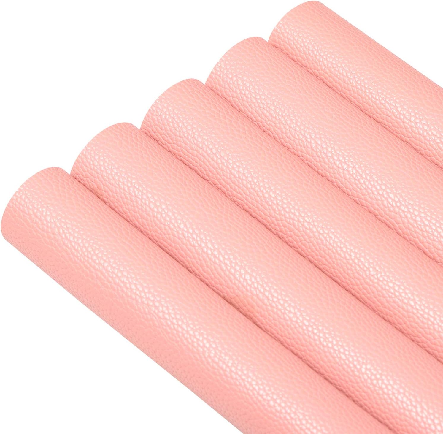 MeCan Faux Leather Fabric Sheet Solid PU Synthetic Leather(5pcs, 9" x 13") Perfect for Earrings,Cricut,DIY Craft Projects (Pink)