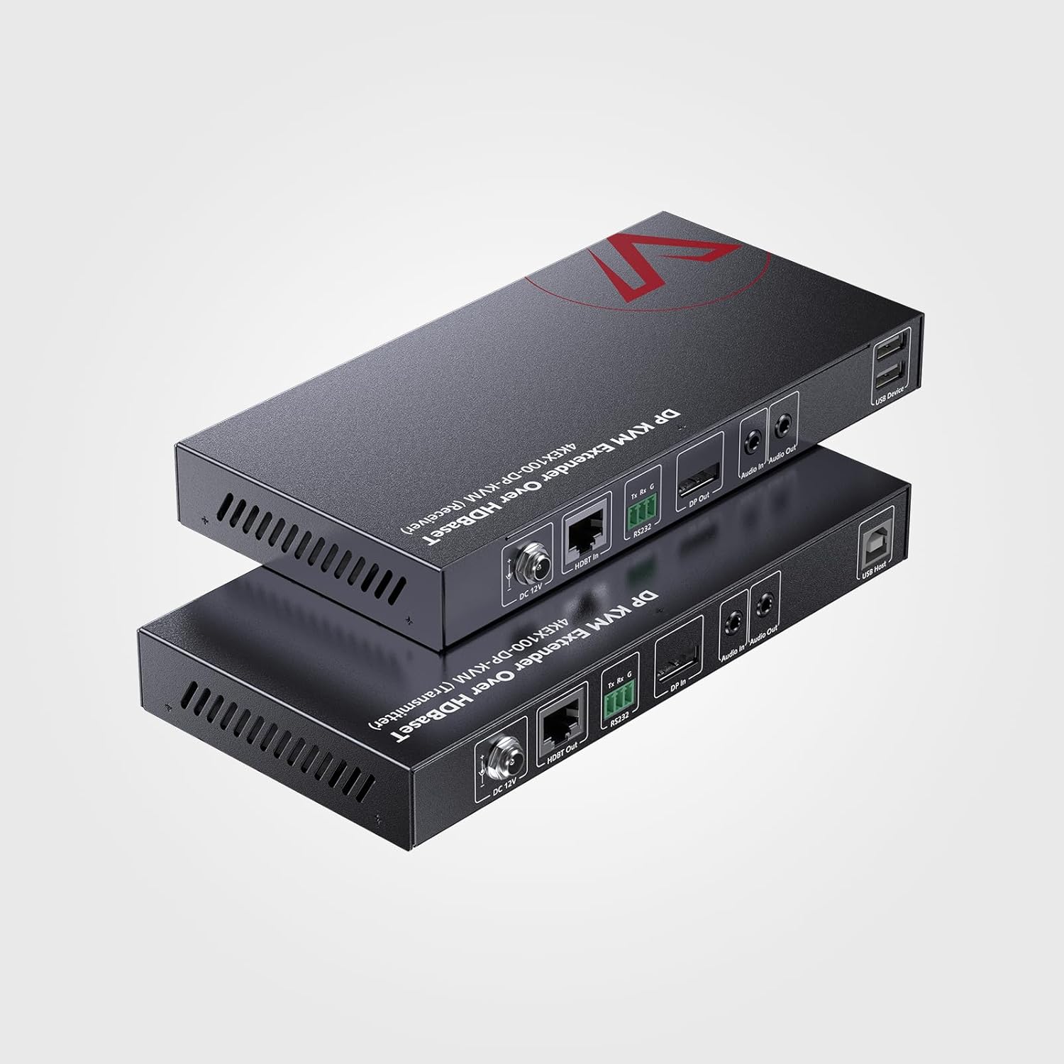 AV Access DisplayPort KVM Extender 330ft/100m, 4K@30Hz, Zero Latency, USB 2.0 Keyboard Mouse Control, HDBaseT PoE, RS232, EDID, for Server Room, Control Room