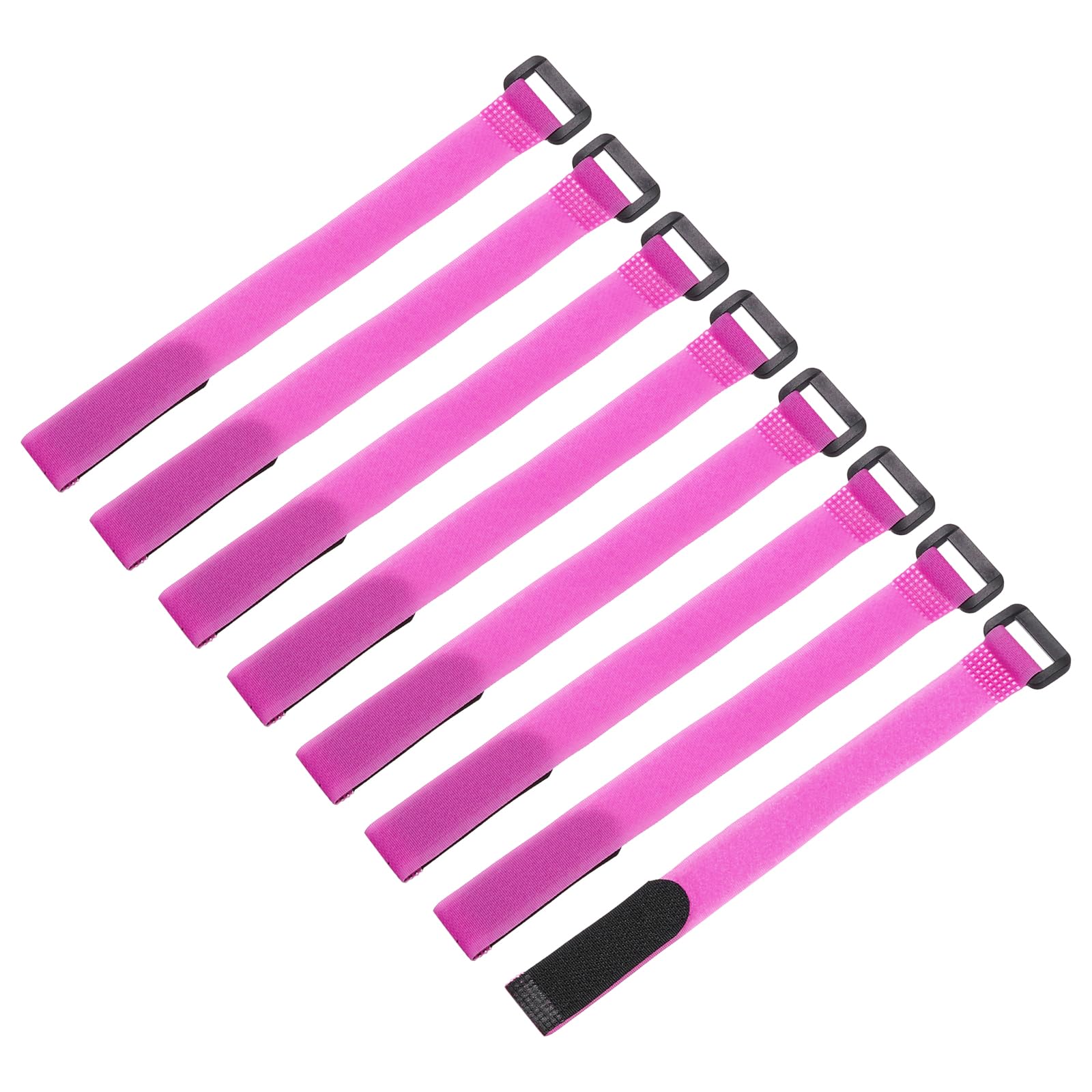 sourcing map 8Pcs Reusable Battery Tie Down Straps,0.8x10" Pink Nylon Multipurpose Battery Hold Down Adjustable Cinch Strap Hook Loop Fastening Tie for Quadcopters FPV RC Drone Boat Car