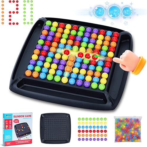 Miniatura 1 de Tablero de ajedrez intelectual de 120 piezas, doble duelo, juegos de mesa de estrategia, tablero de ajedrez con 120 bolas arcoíris, divertido juego