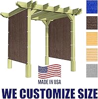 Vista 2 de Panel de privacidad marrón de 5 x 7 pies, pantalla de tela de refugio con 95% de bloqueo UV para pérgola, cenador, ventana, patio, resistente