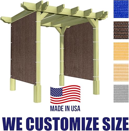 Miniatura 2 de Panel de privacidad marrón de 3 x 7 pies, 95% de bloqueo UV, toldo de tela de refugio para pérgola, cenador, ventana, patio, resistente de grado