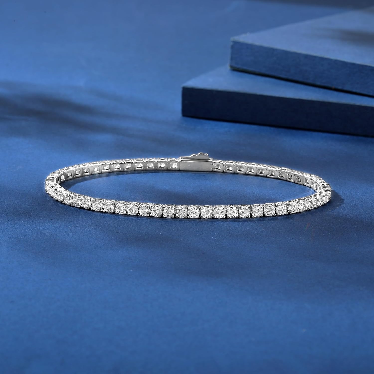 Gemsme 3/4/5mm Tennis Bracelet, 18k White Gold Plated 3MM/4MM/5MM Iced Out Round Cubic Zirconia Tennis Bracelet for Women Men 6.5/7/7.5 Inches - Image 3