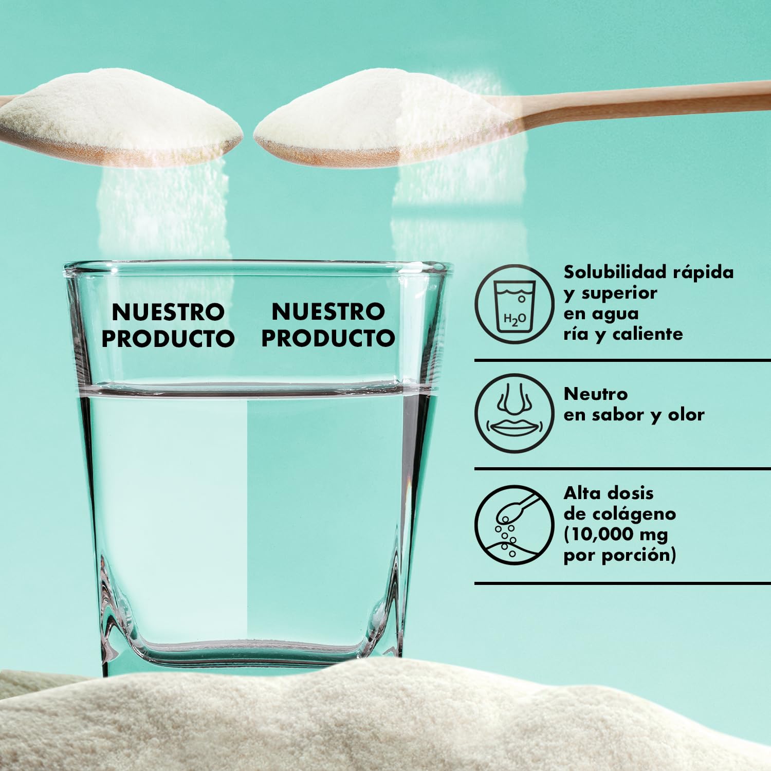 Nature Diet Multi Colágeno en Polvo Sin Sabor Péptido de Colágeno Hidrolizado Tipo: I, II, III, V y X, altamente biodisponible, péptido de colágeno, 400G