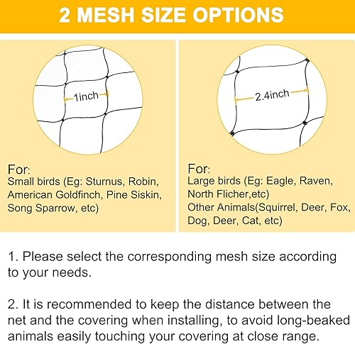 Miniatura 3 de Red para pájaros de 25 x 50 pies con malla cuadrada de 2.4 pulgadas, red para pájaros para gallinero, red de nailon resistente para jardín, aviario,