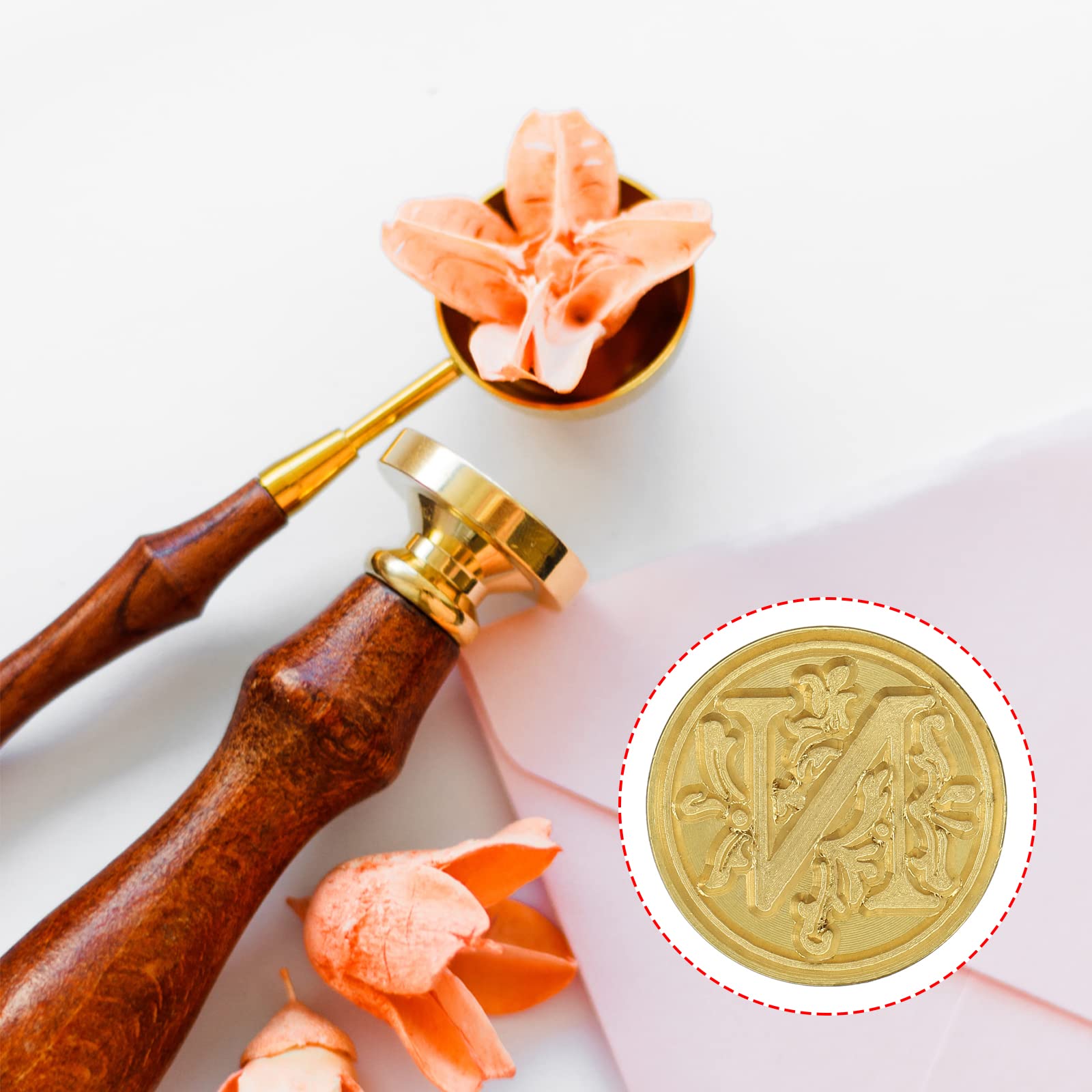 YOKIVE Alphabet Wax Seal Stamp, Letter Stamper with Removable Handle Head Decorate Postcards - Image 3