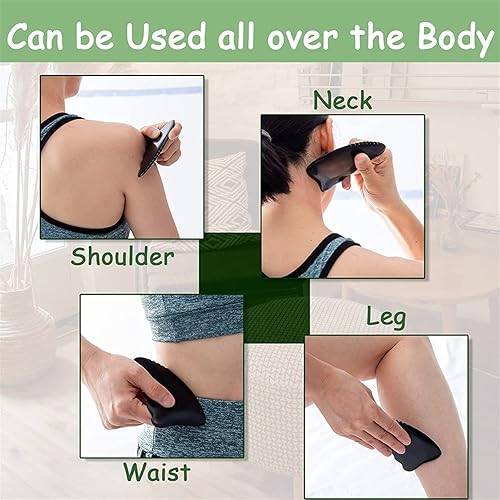 Miniatura 5 de KENID Gua Sha Herramientas de masaje corporal de 9 bordes Gua Sha Bian piedra Gua Sha con crestas Gua Sha, herramienta de masaje para raspar 1 pieza