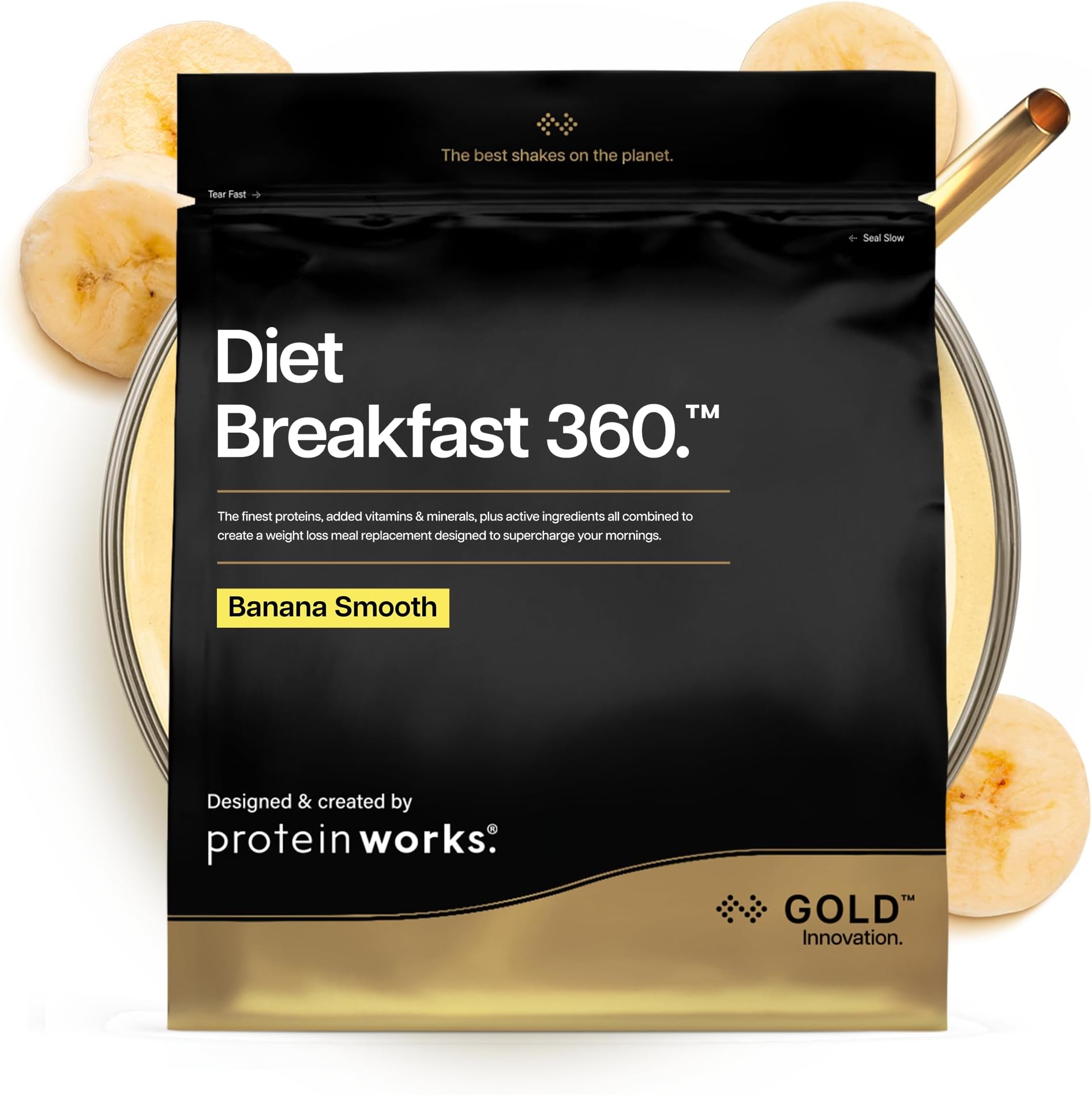 Protein Works - Ultimate Diet Breakfast Shake, Low Calorie Breakfast Shake, High Protein, Low Sugar Breakfast, 9 Servings, Banana Cake, 500g