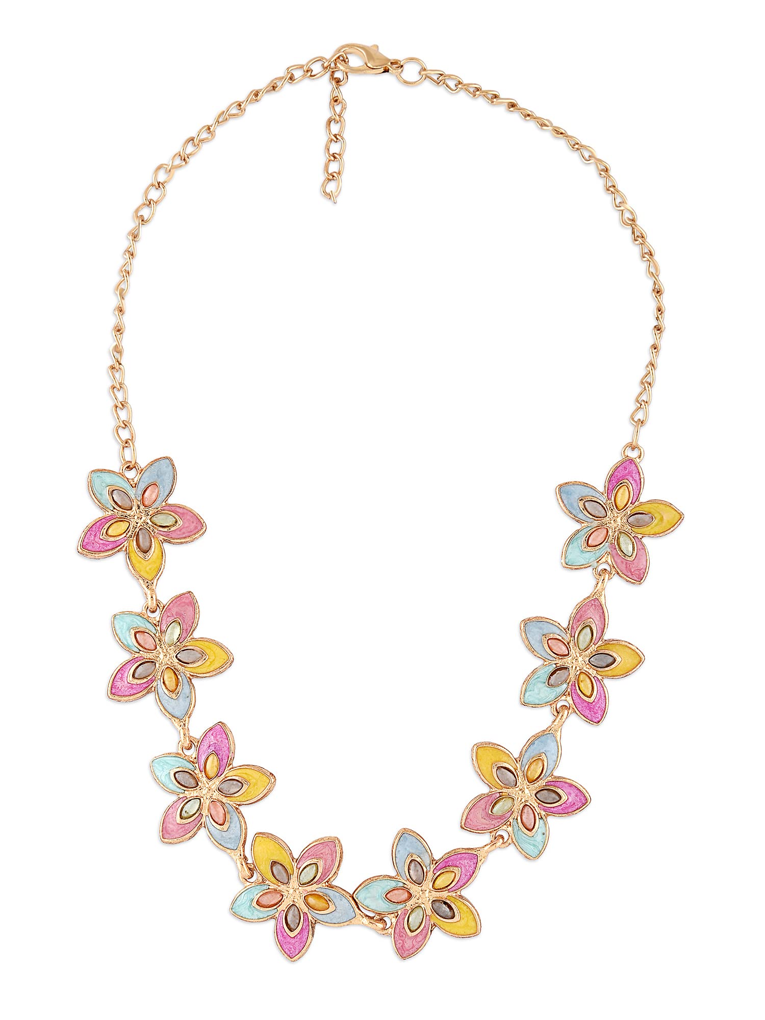 ZAVERI PEARLS Multicolor Enamel Contemporary Floral Necklace For Women-ZPFK15955 (B0C4HFCCYY) Amazon Price History, Amazon Price Tracker