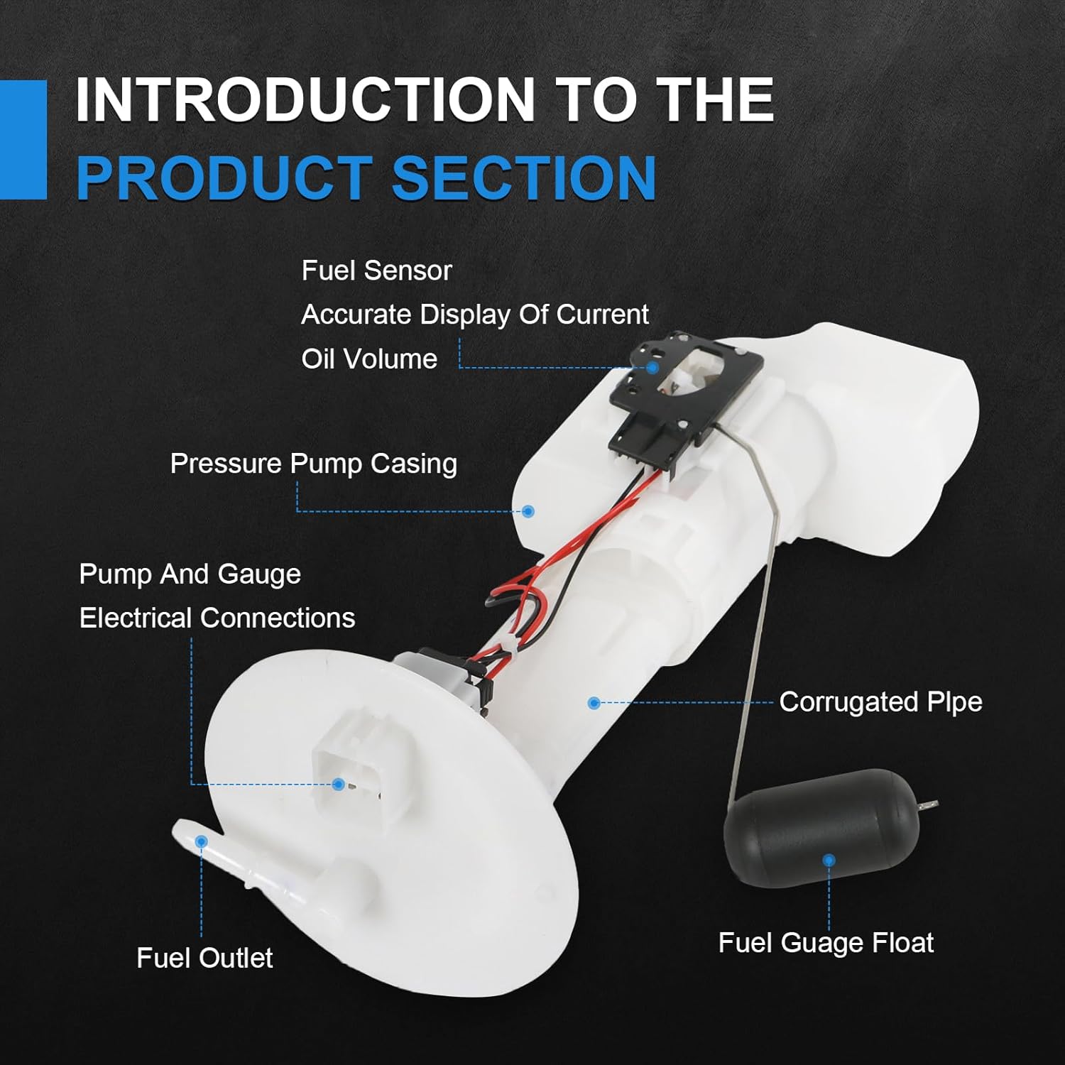 Fuel Pump Module Assembly Compatible with 2013-2020 Kawasaki Mule 4000/Trans Mule 4010/Trans 2019-2020 Kawasaki Mule SX Replace#49040-0718, 49019-0013
