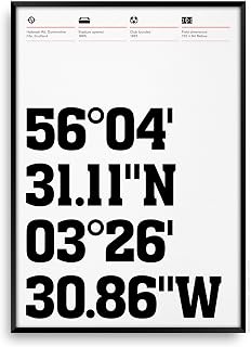 Dunfermline Football Stadium Coordinates Prints and Posters, By Dinkit