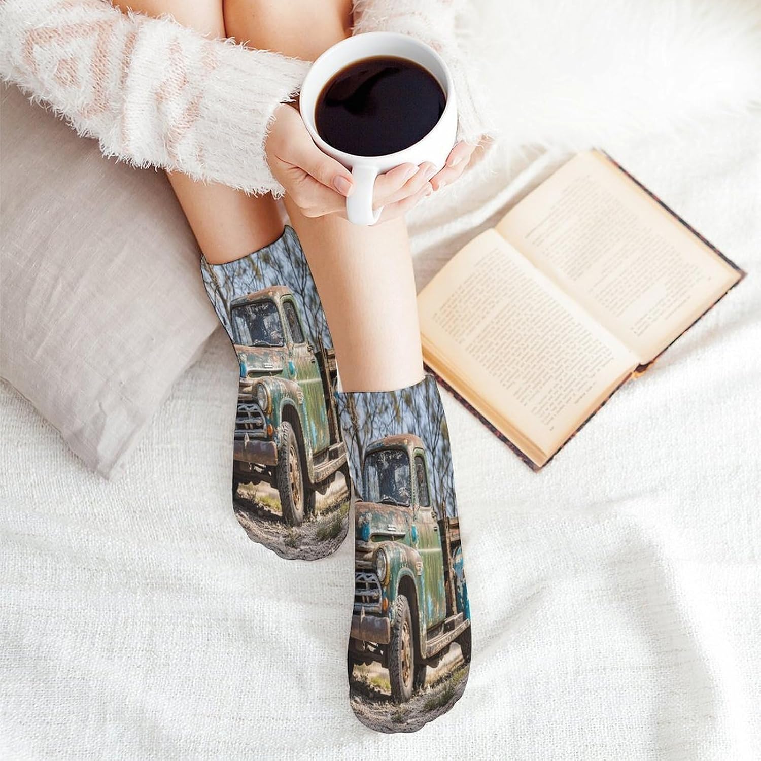 Old Truck Car Ankle Socks for Men Women 5 Pairs