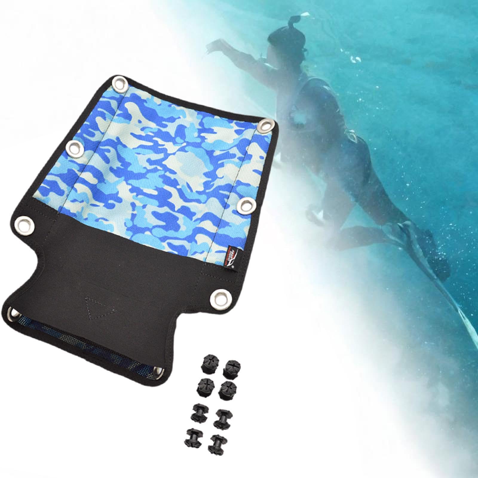 Almohadilla para Placa Trasera de Buceo con 8 Tornillos, Nailon Resistente al Desgaste, Incluye un práctico Bolsillo de Almacenamiento, Accesorios para Equipo de Buceo