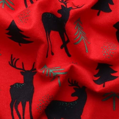 Miniatura 2 de Mook Fabrics Franela Snuggy PRT Cieroárbol rojo